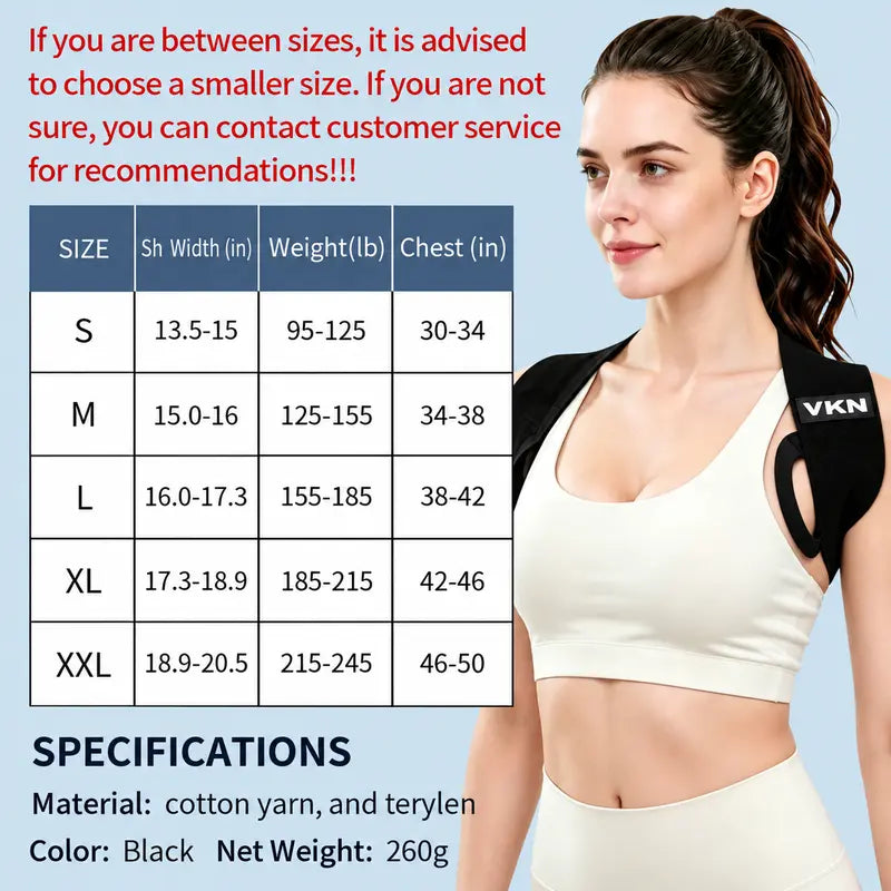 VKN Shoulder Straps - Posture Support Straps for Men & Women – Elastic Back Support, Straight Back Support, Use at Home or in Office (S-XXL)